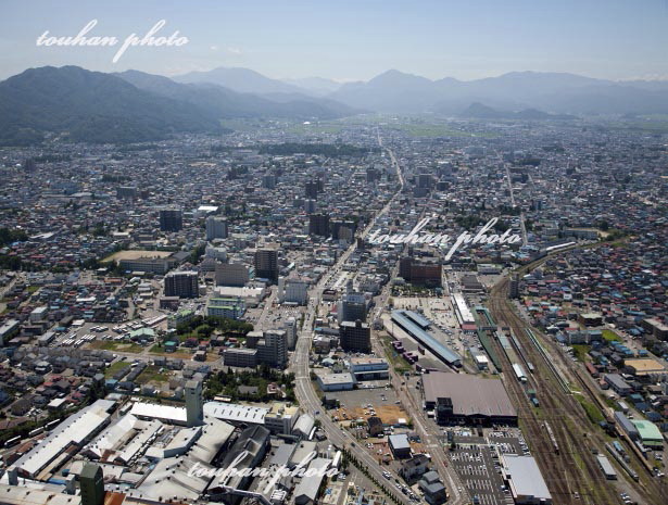 会津若松駅より市街地(2012/8)