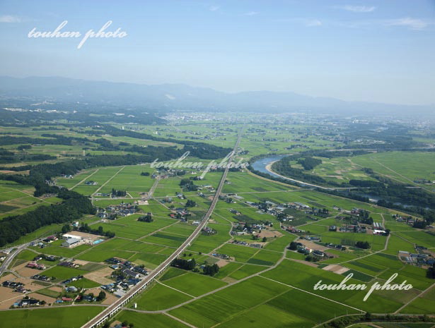 胆沢平野(北上金ヶ崎より水沢江刺方面)(2012/8)