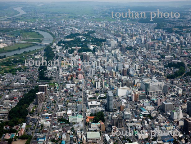 水戸市街地より水戸駅方面(2013/7)