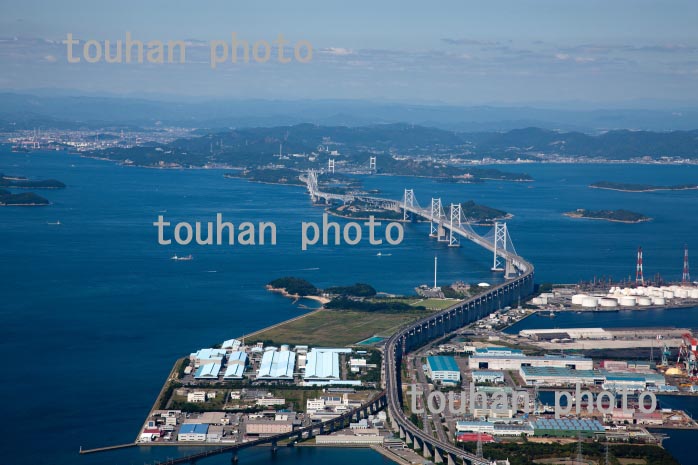 瀬戸大橋,瀬戸中央自動車道(番の州町より鷲羽山方面)(2013/9)