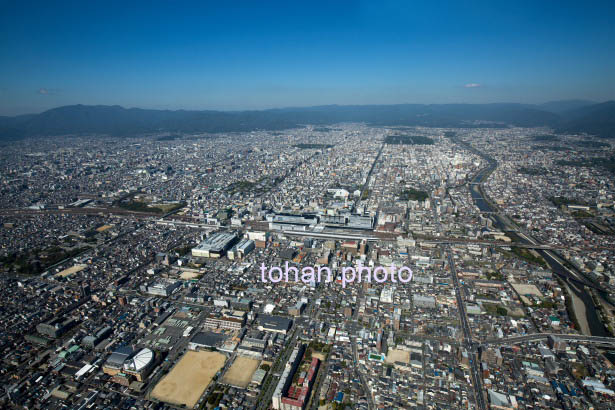 京都駅周辺より京都市街地(2014/10)