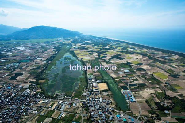 新潟市内野地区砂丘跡地の畑と佐潟,御手洗潟周辺(2014/8)