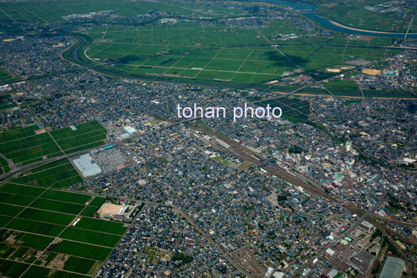 新津駅(信越本線,磐越西線,羽越本線)と街並み(2014/8)