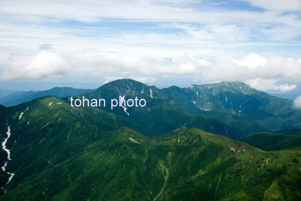 灰ノ又山より駒ケ岳,中ノ岳方面(2014/8)