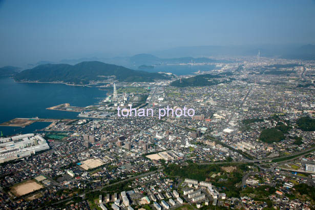 下松駅周辺と下松市街地より笠戸湾(2014/9)