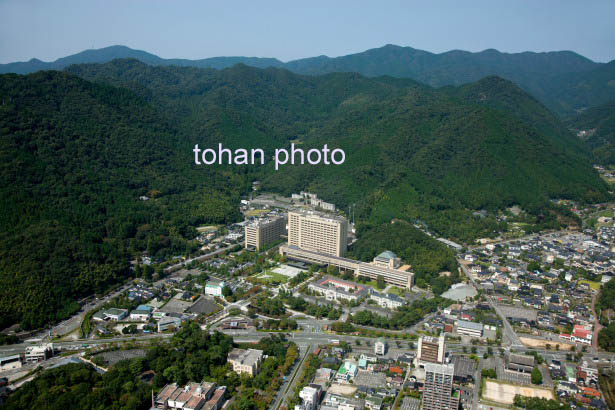 山口県庁周辺と山並み(2014/9)