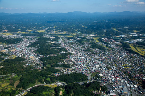 二本松市街地と二本松駅周辺(2015/9)