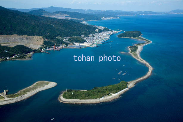 成ケ島(淡路橋立)と由良港(瀬戸内海国立公園)紀淡海峡,ラグーン地形(2015/10)