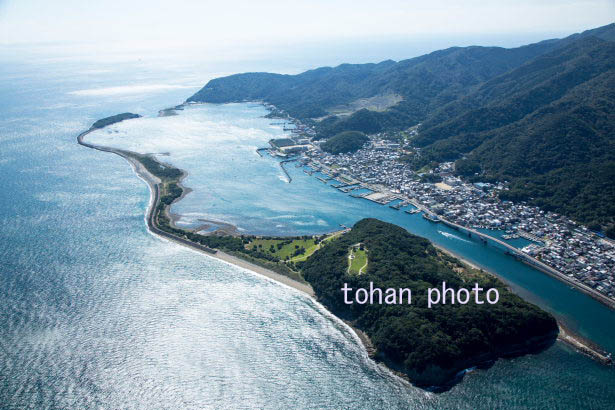 成ケ島(淡路橋立)と由良港(瀬戸内海国立公園)紀淡海峡,ラグーン地形(2015/10)