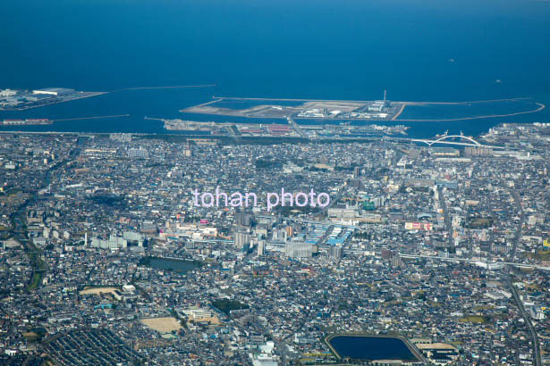 東岸和田駅と岸和田市駅と岸和田市街地(2015/10)