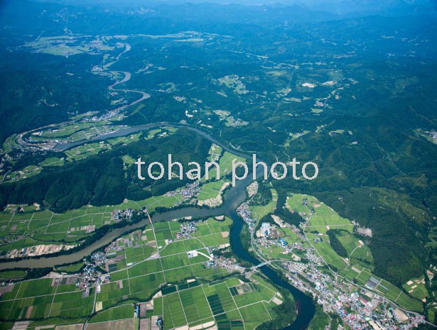 只見川と阿賀川の合流地区周辺(高郷町川井周辺)(2016/8)