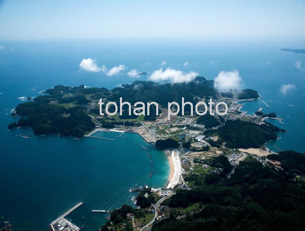 大野湾(広田町釜ヶ崎）より大森山方面(2016/8)