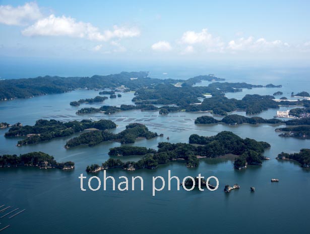 松島湾と松島の島々(朴島,鷺島,大森島周辺）日本三景(2016/8)