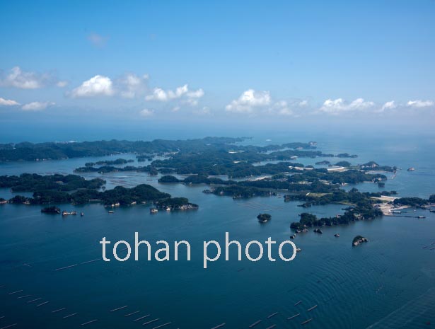 松島湾と松島の島々(大森島,浦戸野々島周辺）日本三景(2016/8)