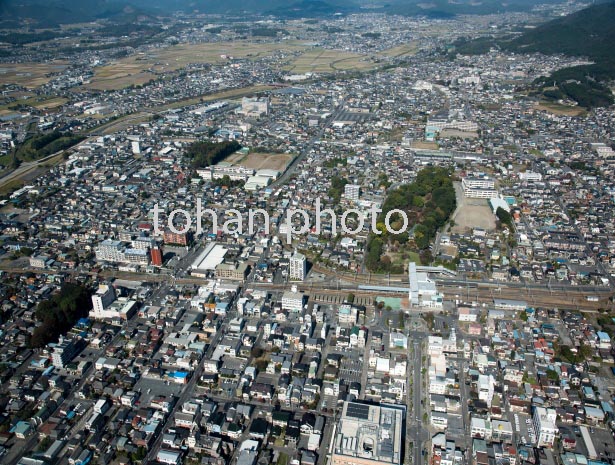 城山公園と佐野駅,佐野市街地周辺(2016/11)