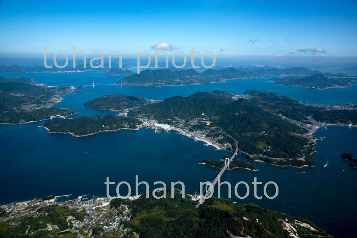 しまなみ海道,伯方-大島大橋(大島より伯方島)と瀬戸内海の島々(2018/10)