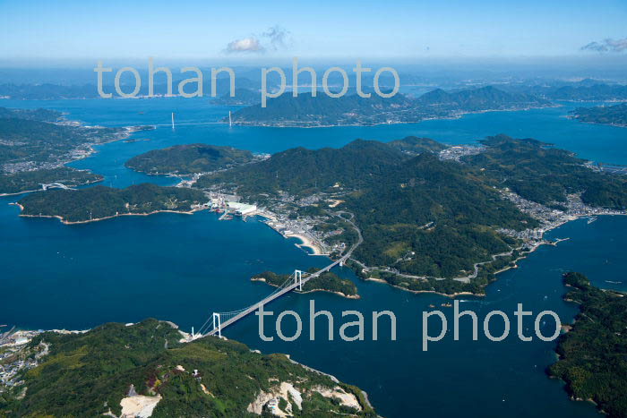 しまなみ海道,伯方-大島大橋(大島より伯方島)と瀬戸内海の島々(2018/10)