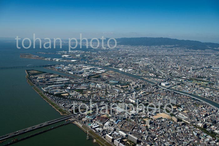 西淀川区地区の工場地区より神戸方面の工場地区(2020/10)