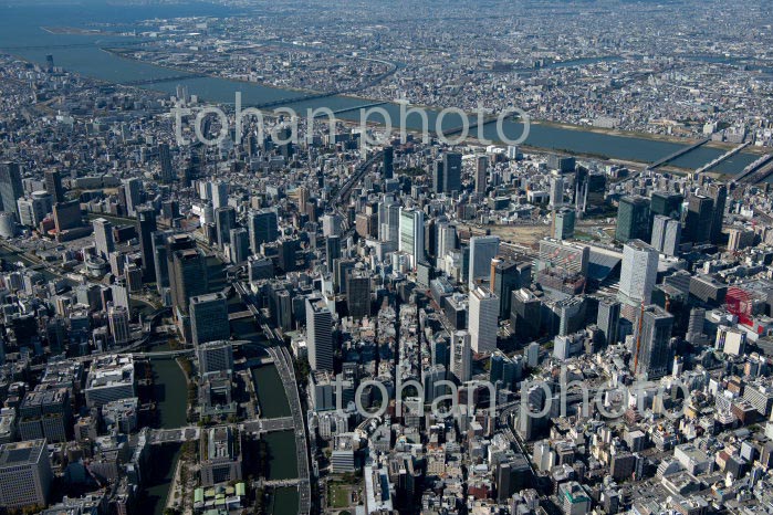 中之島周辺より大阪駅と大阪の街並み(2020/10)