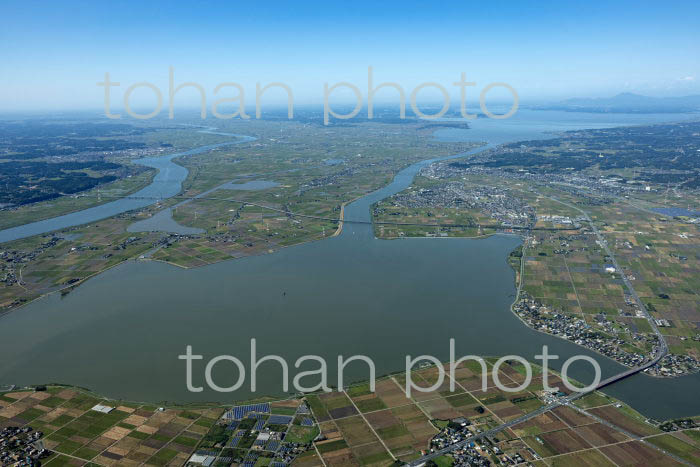 外浪逆浦と潮来周辺の田園と筑波山(2021/10)