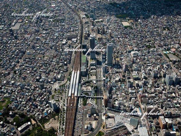 岐阜駅と岐阜市街地(2012/8)