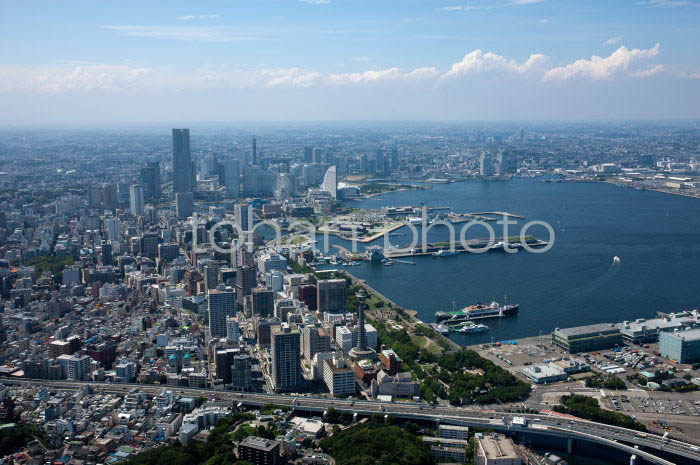 山下公園と横浜港-(2013,07)