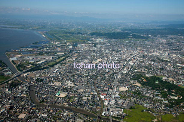 大牟田駅と大牟田市街地(2014/9)