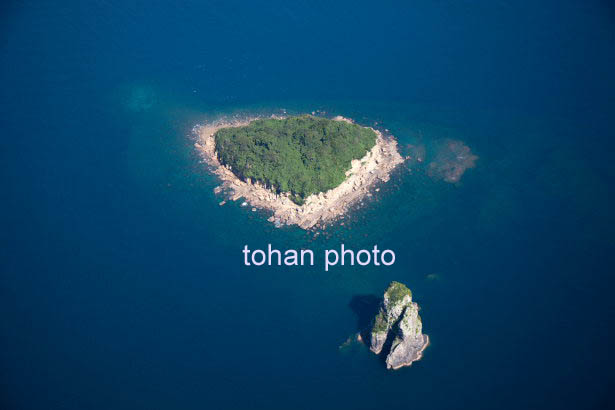 母子島(角力灘)ハート型に似ている島(2014/9)