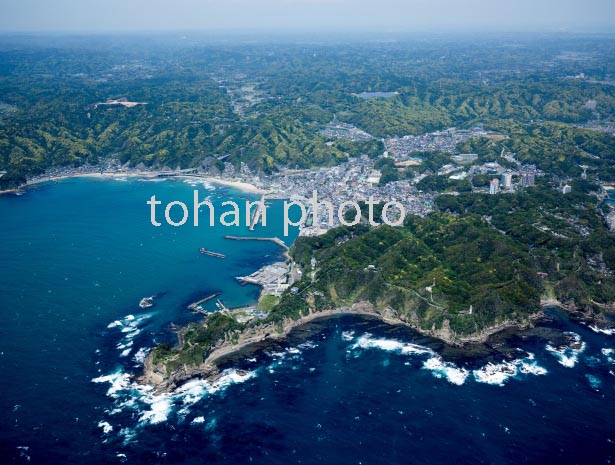 八幡岬と勝浦マリンハーバー周辺より勝浦市街地(2016/5)