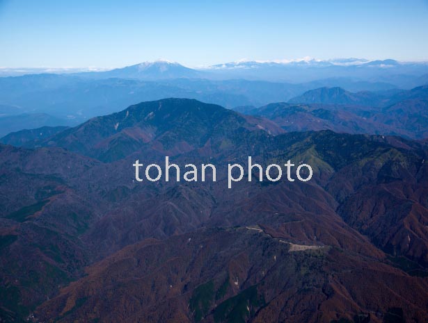 紅葉の長者峰,高嶺周辺より恵那山,御岳岳方面(2016/11)