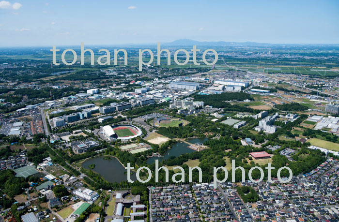 柏の葉公園,東京大学柏キャンパス,十余二工業団地,柏IC(常磐自動車道)周辺より筑波山方面(2017/6)