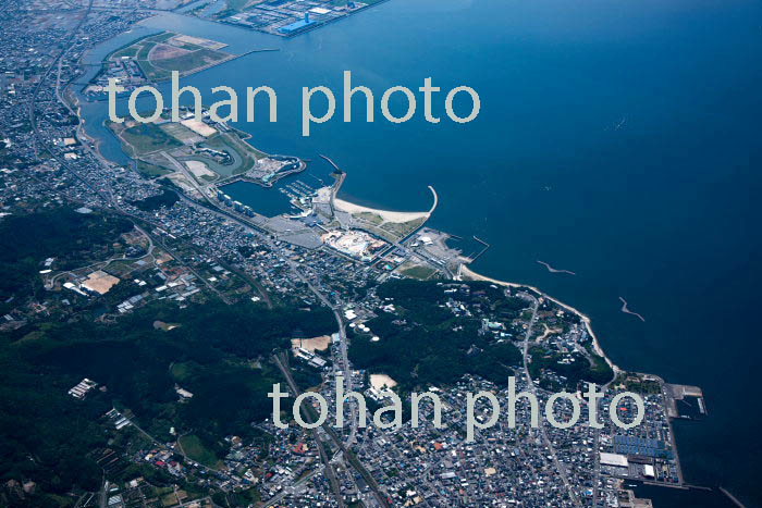 三河大塚駅,大塚海浜緑地ラグーナビーチ周辺より三河湾(2018/6)