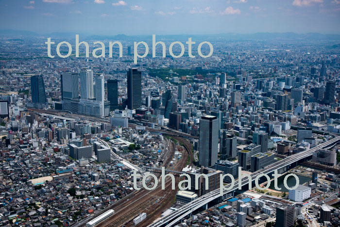 米野駅,ささしまライブ駅周辺より名古屋駅と名古屋市街地(2018/6)