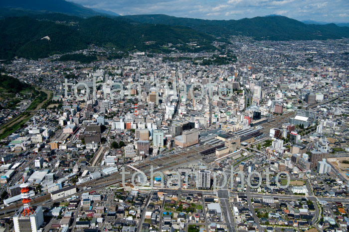 長野駅と長野市街地(2018/10)