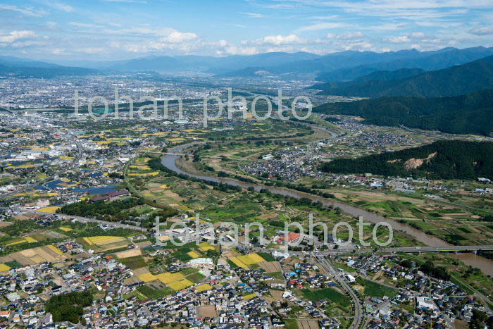 川中島古戦場周辺と川中島古戦場 史跡公園,千曲川(2018/10)