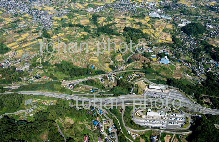 姨捨SAより姨捨棚田(田毎の月)地区(日本の棚田100選)(2018/10)