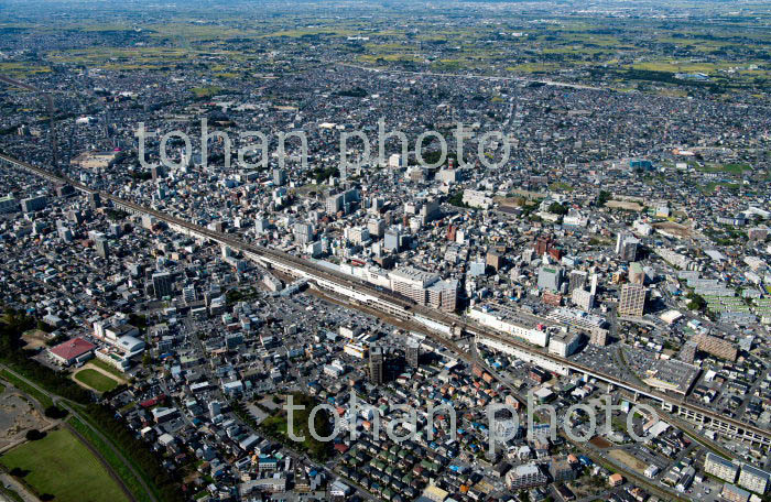 熊谷駅と熊谷市街地(2018/10)