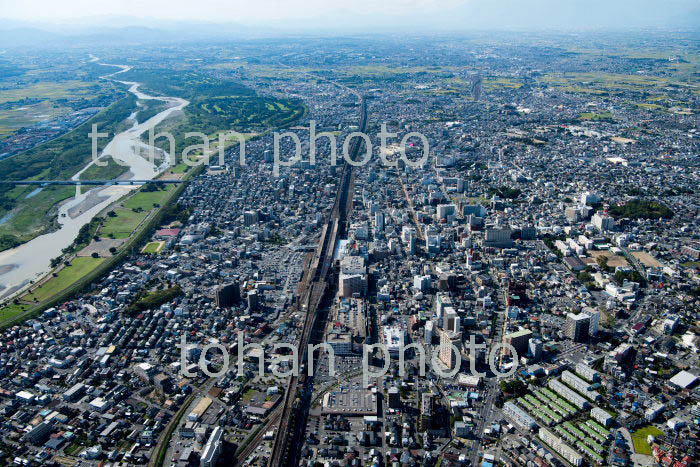 熊谷駅と熊谷市街地(2018/10)