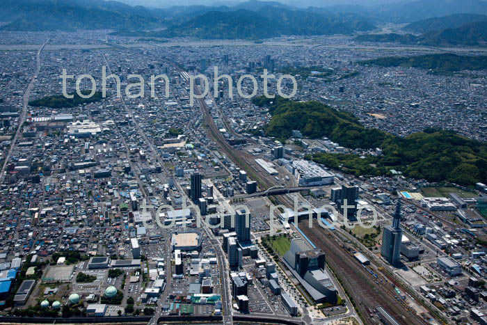 東静岡周辺より静岡駅方面の市街地(2018/6)