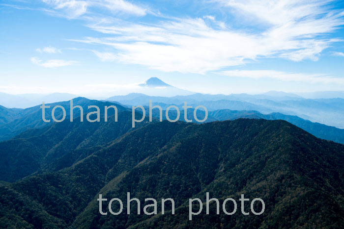 大菩薩嶺と小金沢山,黒岳より富士山(2018/10)