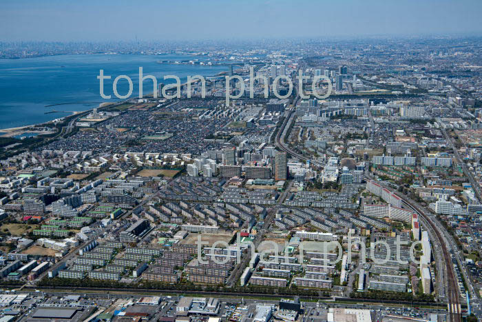 稲毛海岸,高浜,高洲の住宅地周辺より幕張,都心方面(2019/4)