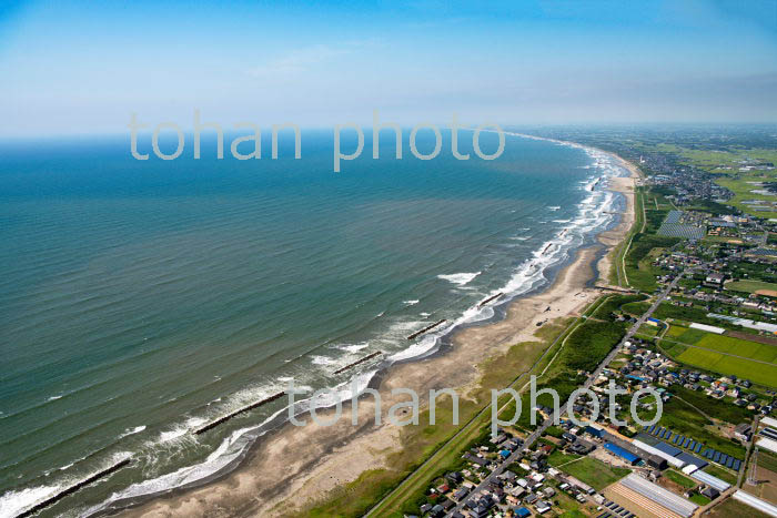 九十九里浜(堀川浜海水浴場より一宮方面)最北端より南方面(2019/8)