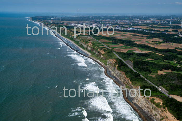 屛風ヶ浦の断崖風景(刑部三崎町周辺より刑部岬,九十九里浜方面)(2019/8)