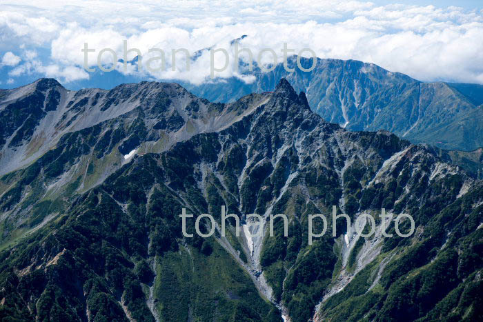 槍ヶ岳と飛騨山脈,北アルプスの山並み(2019/9)