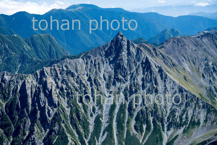 槍ヶ岳周辺より飛騨山脈,北アルプスの山並み(2019/9)