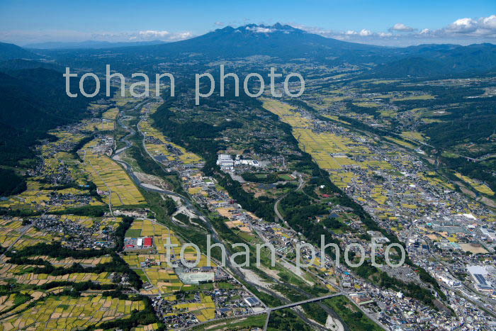 釜無川の河岸段丘(韮崎周辺より八ヶ岳方面)(2019/9)