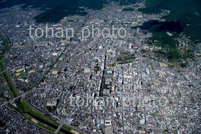 甲府市街地と甲府駅(2019/9)