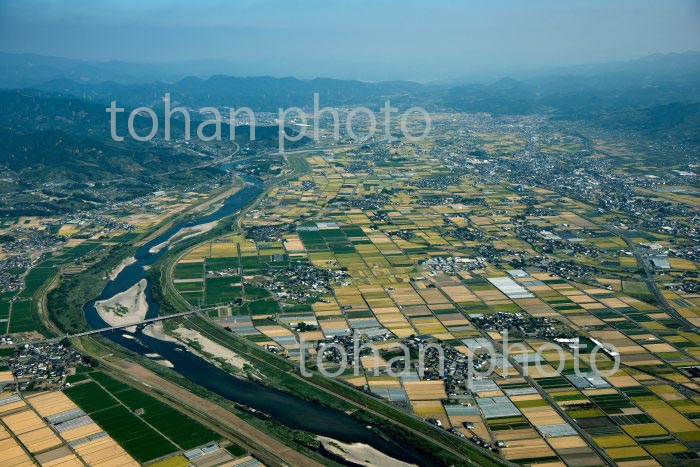 留米市(田主丸町地区周辺)よりうきは市方面の田園風景(2020/10)