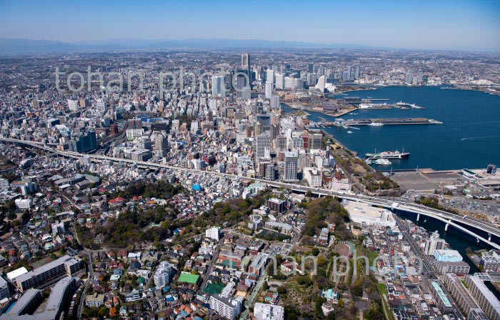 港の見える丘公園周辺より横浜港と横浜の街並み(2020/3)