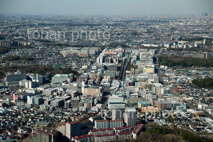 港北ニュータウン(センター南よりセンター北)周辺より都心方面(2020/3)